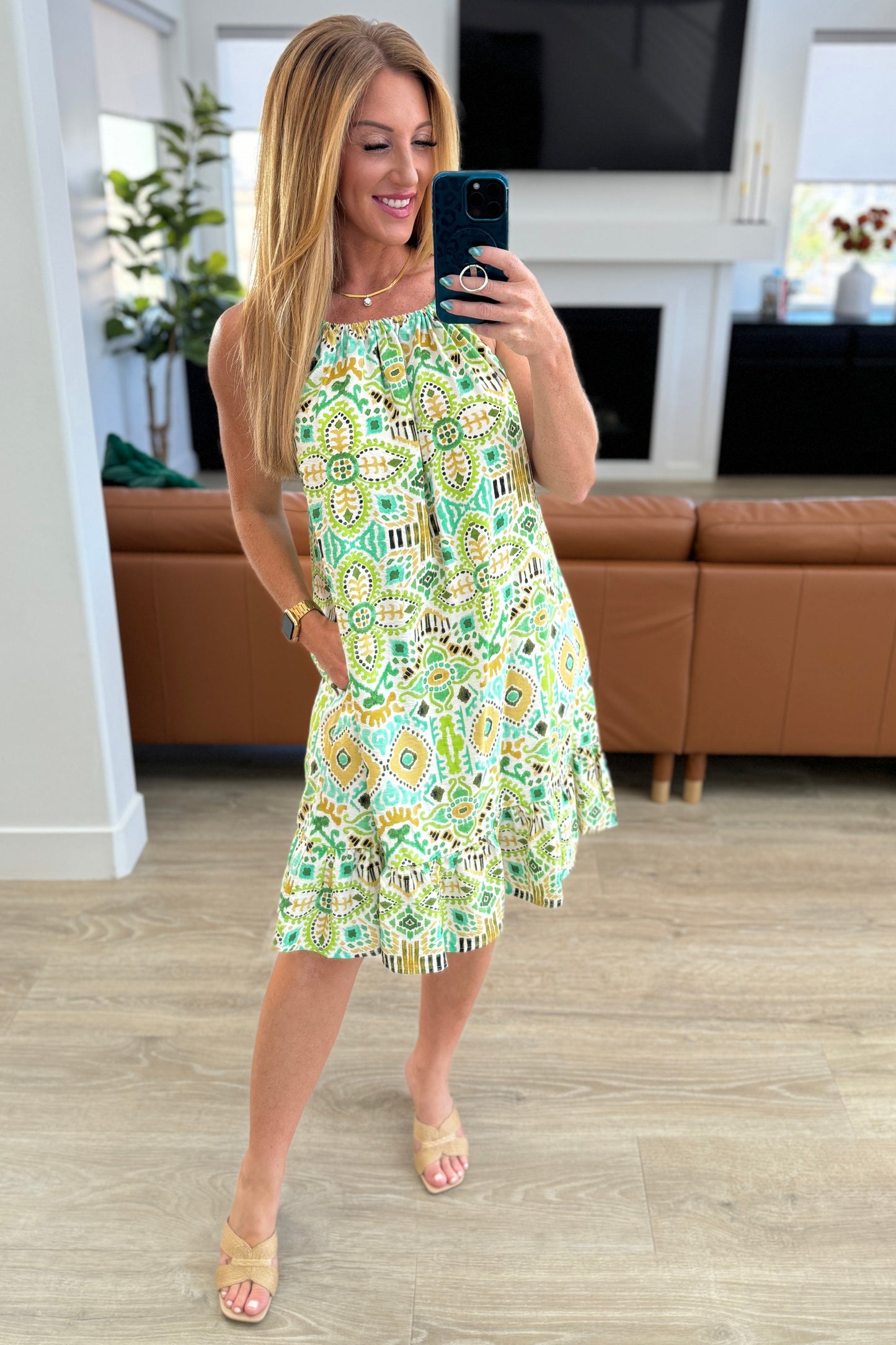 Hazel Blues® | As You Walk On By Tank Dress in Lime