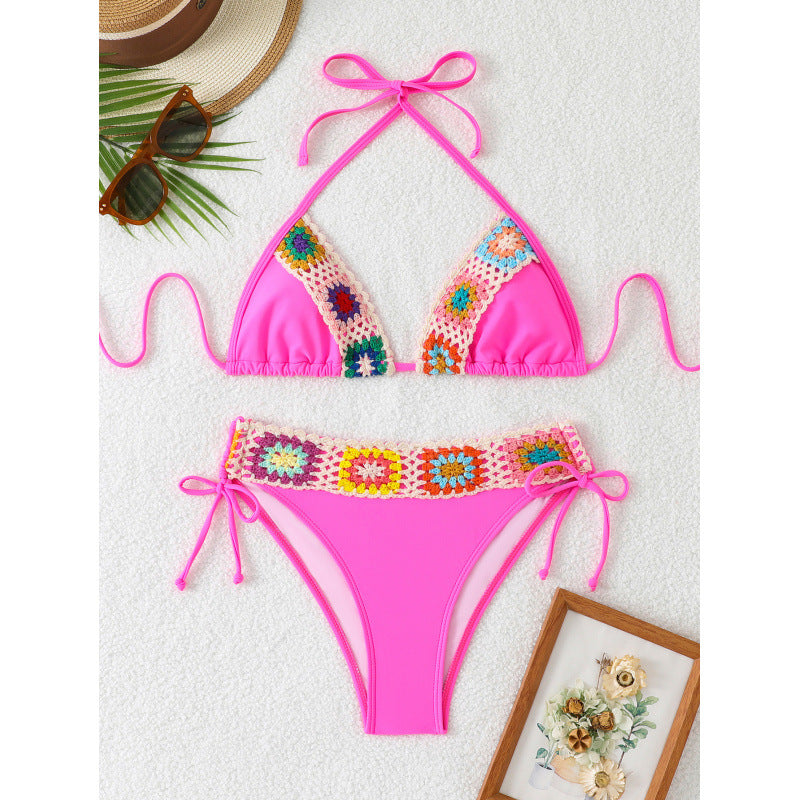 Retro Slit Bikini Set