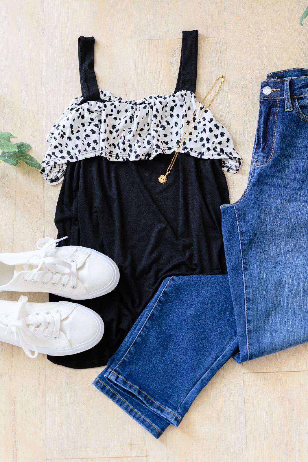 Hazel Blues® | Julie Flounce Detail Tank