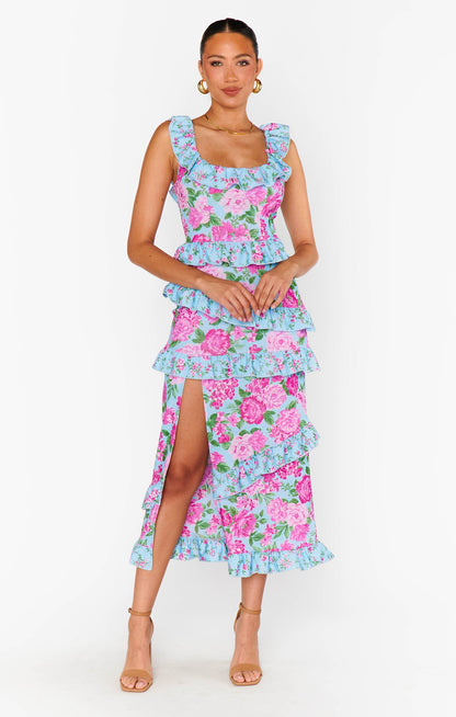 Greta Dress ~ Cottage Floral Multi Stretch