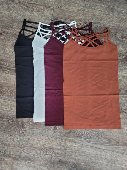 Hazel Blues® |  SEAMLESS TRIPLE CRISS-CROSS FRONT CAMI