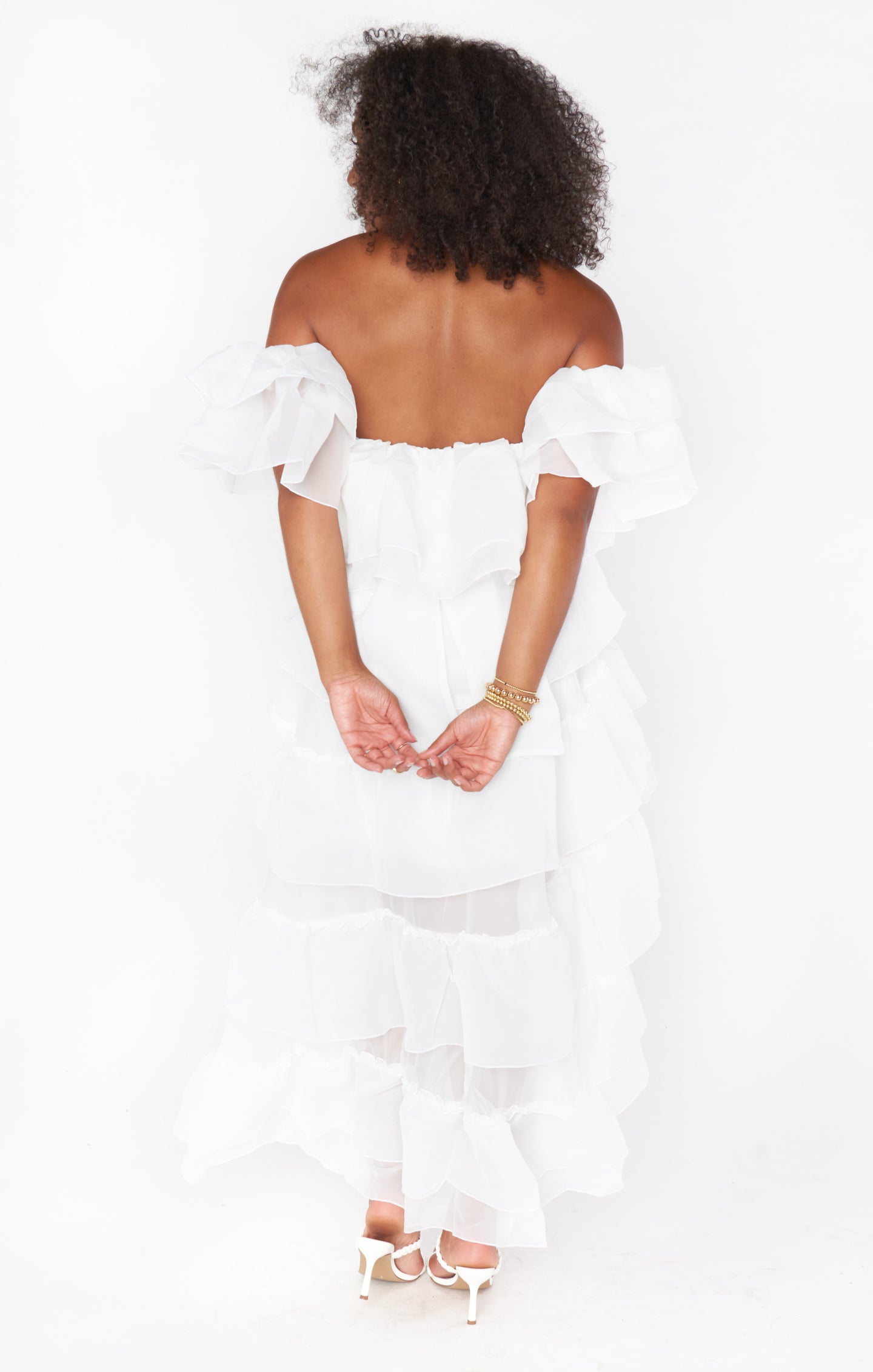 Brandy Maxi Dress ~ White Organza