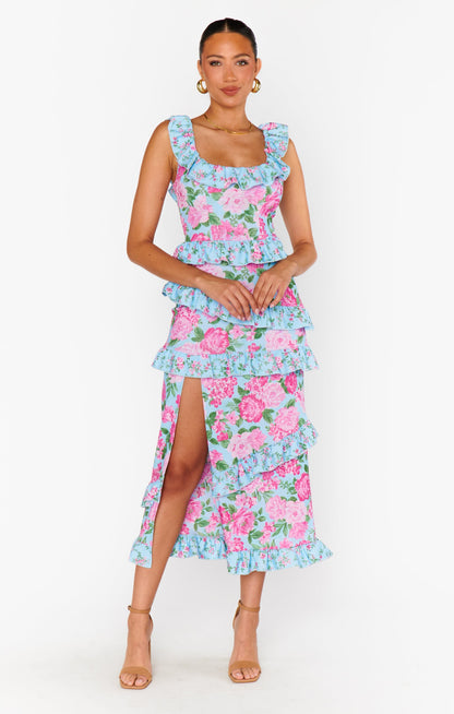 Greta Dress ~ Cottage Floral Multi Stretch