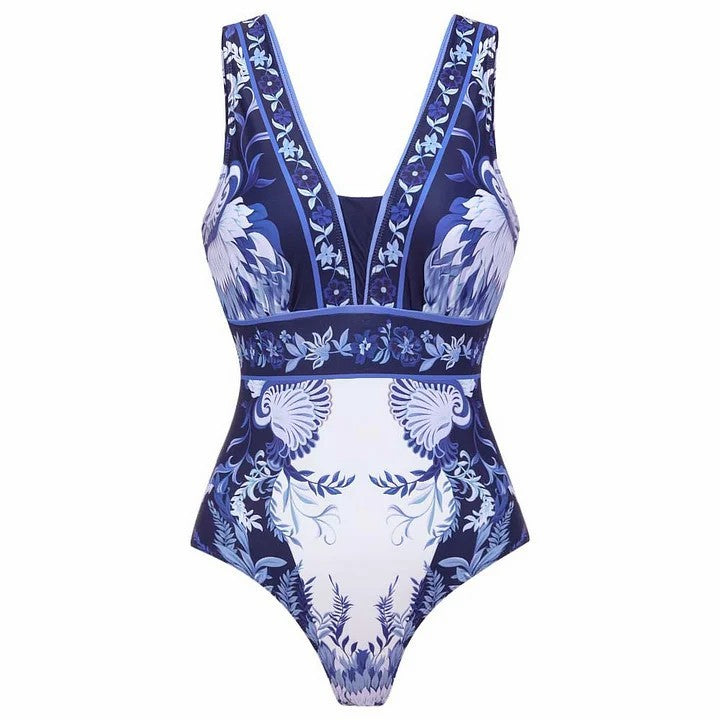 Print Halterneck One-Piece Swimsuit