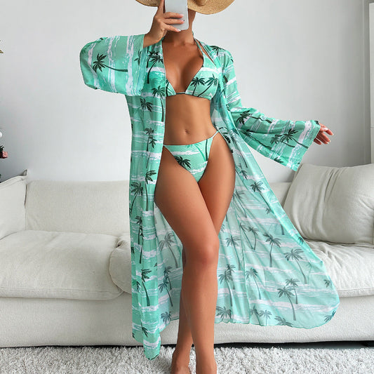 Slit Three-Way One-Piece Swimsuit