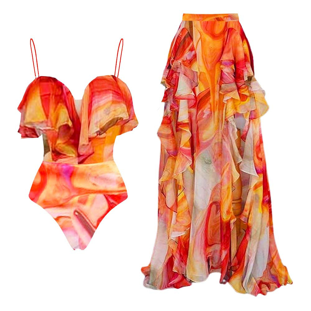 Ruffle One-Piece Swimsuit