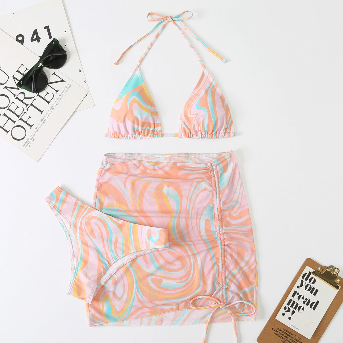 Triple Slit Bikini Set