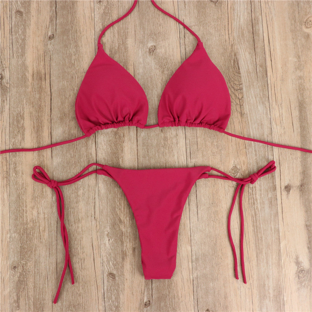 Slip Halter Bikini Set