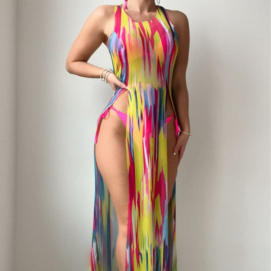 Rainbow Print Cover-Up