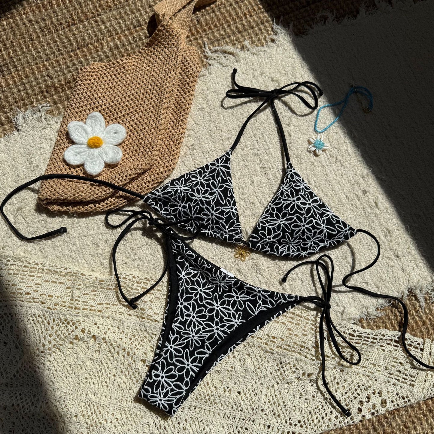 Two-Piece Slit Bikini Set