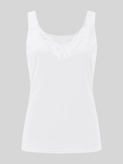 Hazel Blues® |  Lace Detail Sweetheart Neck Tank