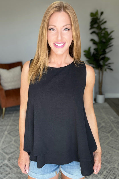 Hazel Blues® |  Double Tiered Flare Tank in Black