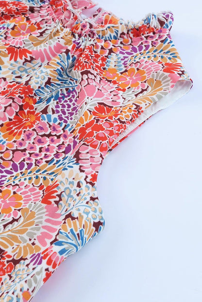 Hazel Blues® |  Floral Mock Neck Tank Top