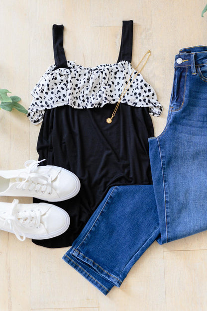 Hazel Blues® |  Julie Flounce Detail Tank