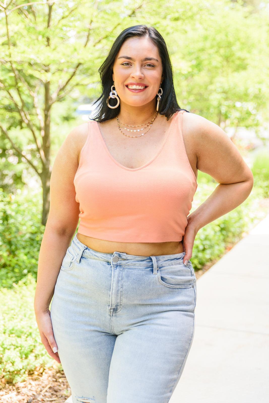 Hazel Blues® | Tell Me More Crop Tank In Coral